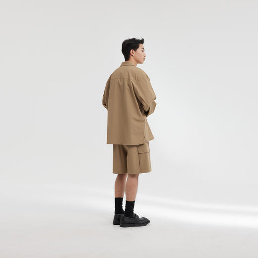 MODE COMMUTER | MC细格纹布防泼水户外翻领长袖衬衫MCF103113A 商品图2