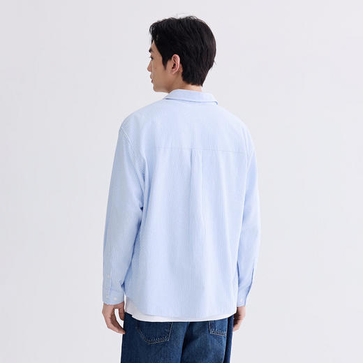 GXG男装26春季时尚潮流亲肤舒适透气简约百搭男式翻领长袖衬衫K&C 商品图3