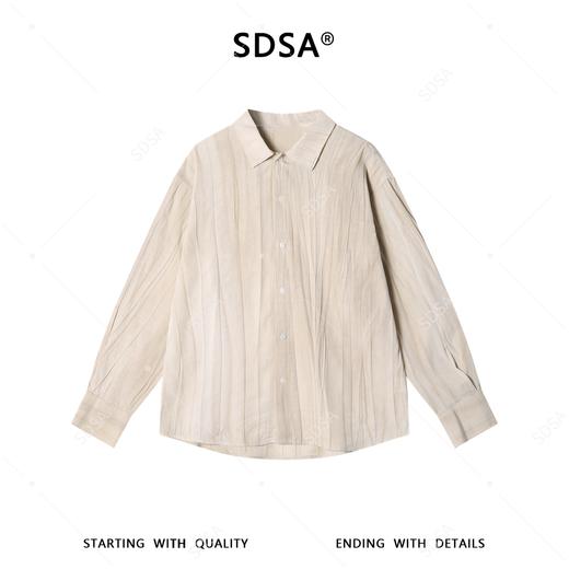 SDSA男装2026新款高贵轻奢法式复古风格宽松长袖衬衫褶皱百搭衬衫 商品图0