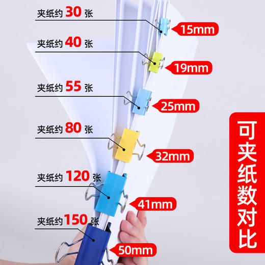 天文省力长尾夹黑色筒装25mm /40个/筒 彩色筒装19mm 40个/筒 商品图1