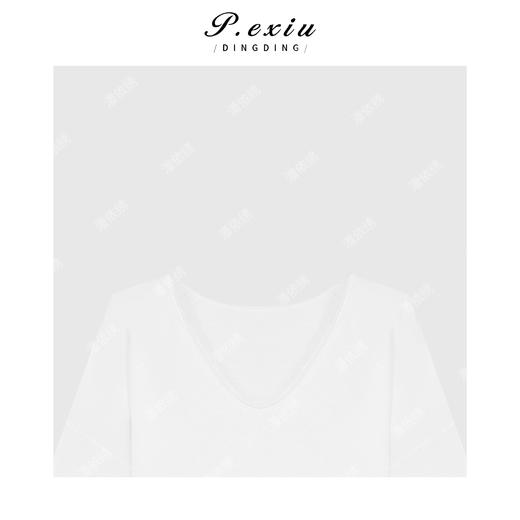 03-2潘依绣丁丁宠粉韩系简约V领长袖T恤Q1546 商品图2