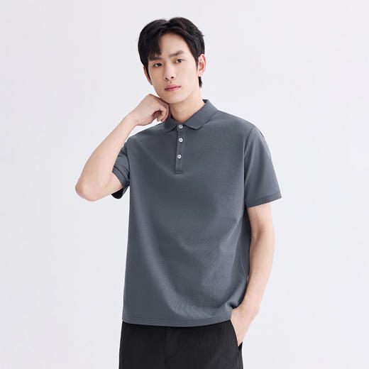 GXG男装【凉感透气】26夏季简约百搭日常通勤男式翻领短袖POLO衫K&C 商品图5