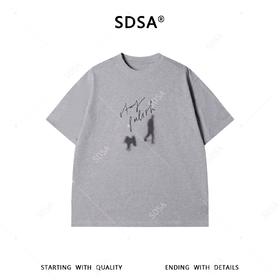 SDSA男装2026新款复古艺术感上衣重磅人影剪影宽松短袖休闲