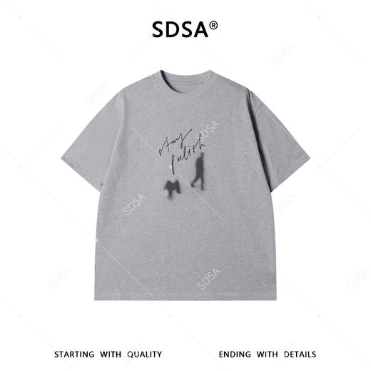 SDSA男装2026新款复古艺术感上衣重磅人影剪影宽松短袖休闲 商品图0