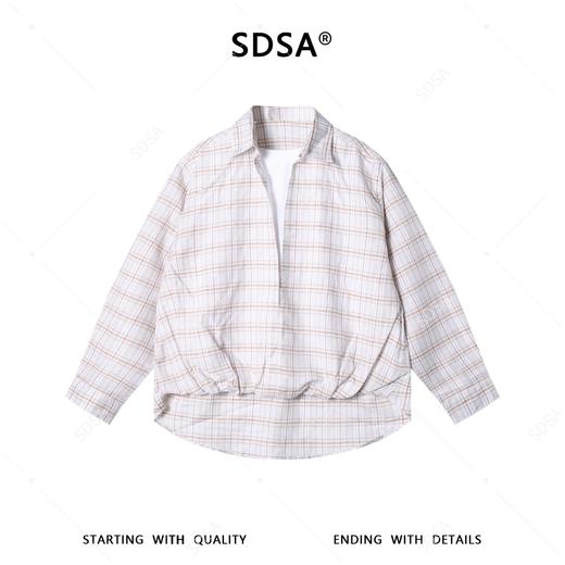 2645SDSA男装2026新款高贵轻奢众设计感格纹衬衫前短后长设计套头衬衣 商品图1