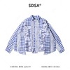 SDSA男装2026新款轻奢美式宽松拼接撞色格子衬衫一字扣设计百搭 商品缩略图0