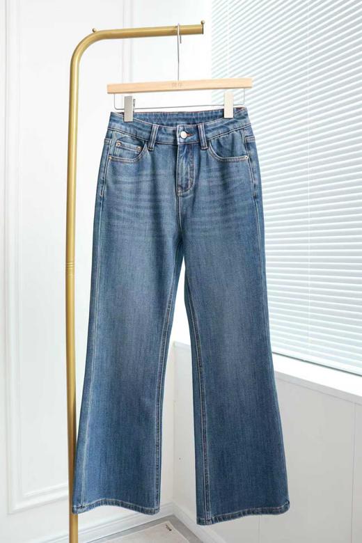 气质美腿复古微喇九分牛仔裤 商品图0