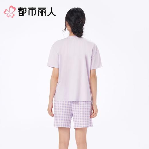 都市丽人睡衣女士睡衣薄家居服32支CVC单面睡衣女士棉质短袖套装女装短袖短裤LHC2F4 商品图2