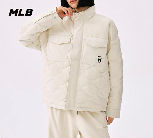 【羽绒钜惠】MLB男女同款菱形格小标羽绒服3ADJB0256【无货退款处理】 商品图0