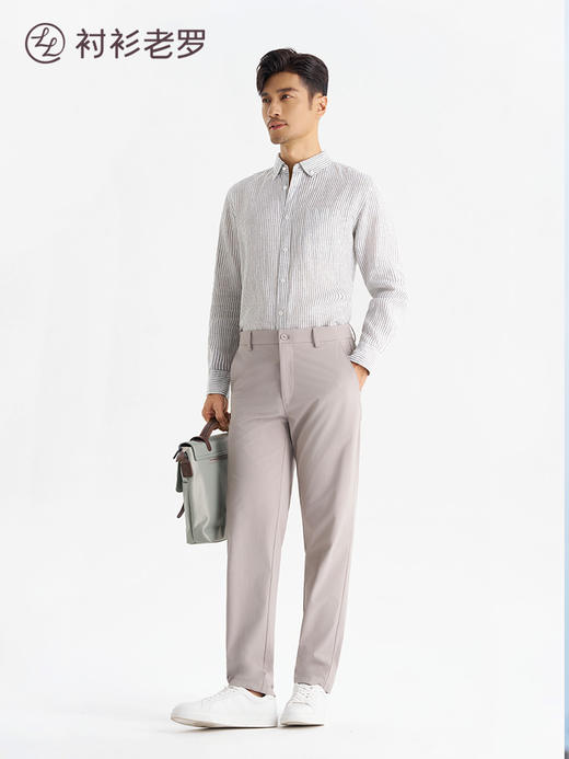【经典09】100%亚麻条纹长袖衬衫265B7F648L[门店专款] 商品图3