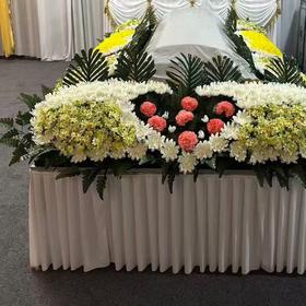 仿真花艺＋不锈钢架子＋围布围观花祭台花灵堂布置全套花仿真花殡仪瞻仰花