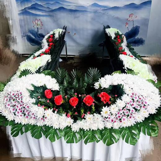 仿真花艺＋不锈钢架子＋围布围观花祭台花灵堂布置全套花仿真花殡仪瞻仰花 商品图0