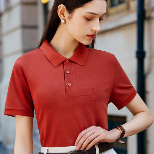 简约商务休闲双纱液氨棉短袖翻领polo衫   XYD-5601 商品图4