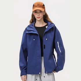 丁摩蓝色户外冲锋衣男女款春秋季工装登山防泼水夹克外套 JKCY-JK963528WAL