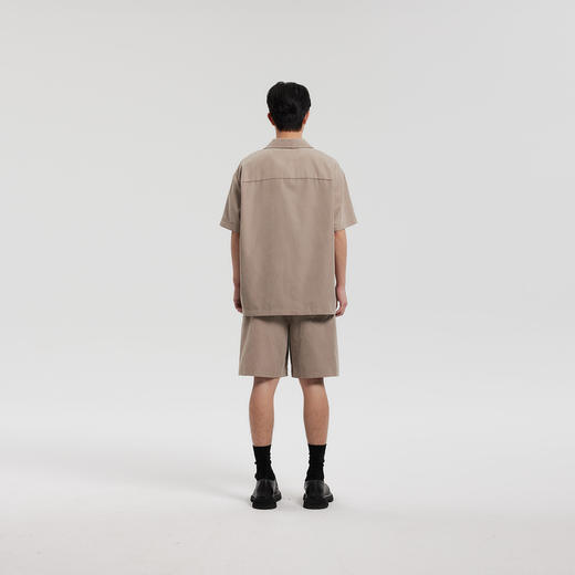 MODE COMMUTER | MC抗皱微皱绒感哑光翻领短袖衬衫MCF123114B 商品图2