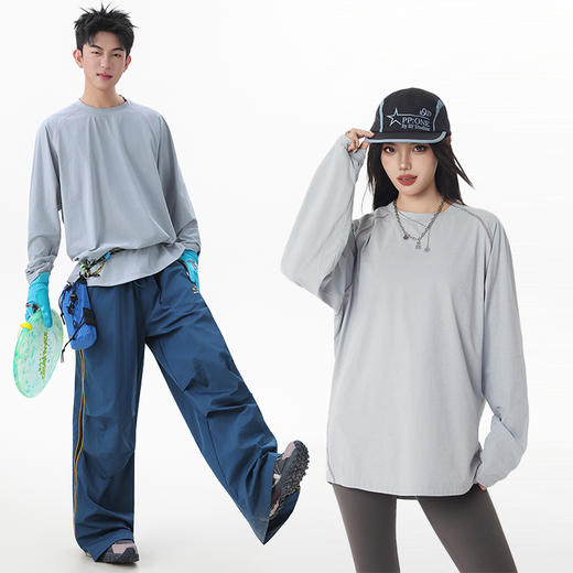 热卖！舒适亲肤、轻薄透气，还防晒！BHOVKEM 户外速干长袖T恤 男女同款 日常百搭 防晒/速干 5色可选 商品图2