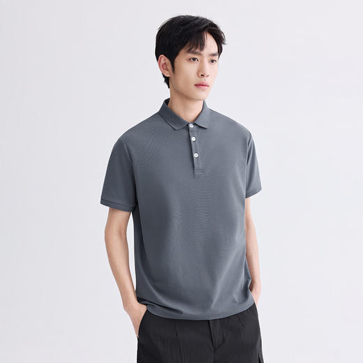 GXG男装【凉感透气】26夏季简约百搭日常通勤男式翻领短袖POLO衫K&C 商品图6