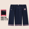 【MQD】童装女大童冬新款儿童学院风加绒裤子萌趣卡通阔腿牛仔裤 商品缩略图0