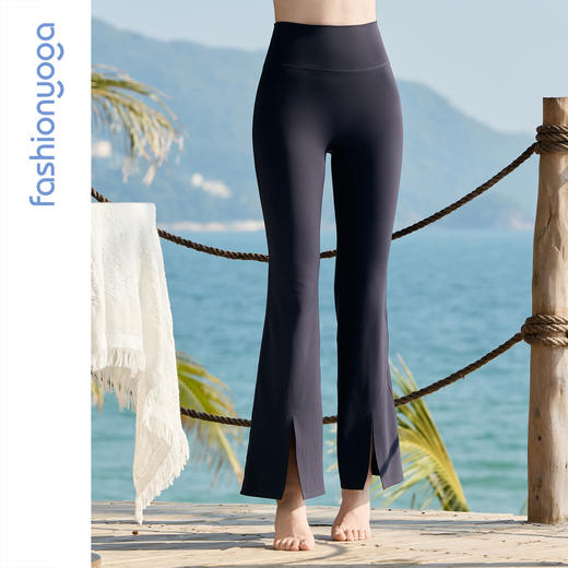 凡圣瑜伽微喇开叉无裆线九分裤 FC16902W 商品图3