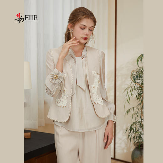 司歌天丝马甲绣花外套收腰E921272y 商品图0