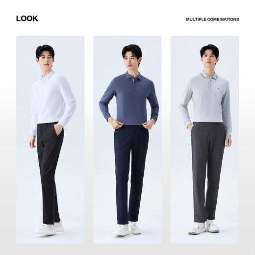 【暖氧吧】柒牌男装2026春季新品复合绒保暖中青年休闲梭织长裤男 129H73180 商品图2