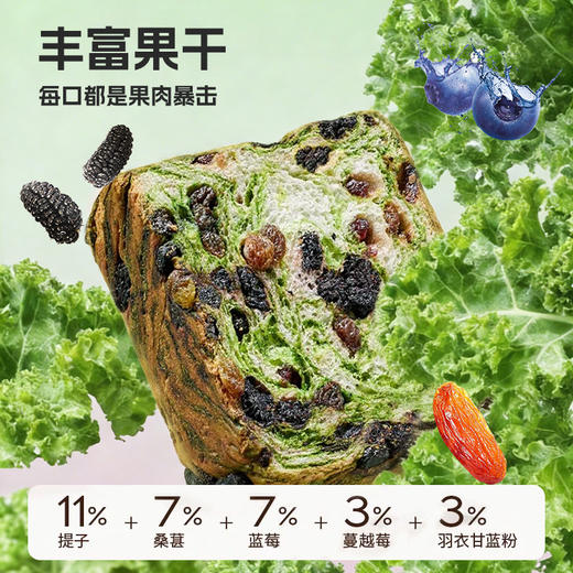 【健康轻食❗️星空莓野全麦吐司】层层嵌入天然果干，富含花青素，果干锁水不发干，组织细腻不掉渣，复烤后外酥里软，风味更佳厚切生吐司营养早餐代餐好吃健康面包QQ 商品图2