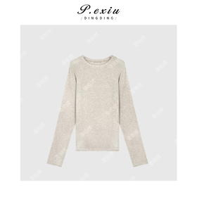 03-2潘依绣丁丁宠粉简约休闲圆领长袖打T恤Q6352