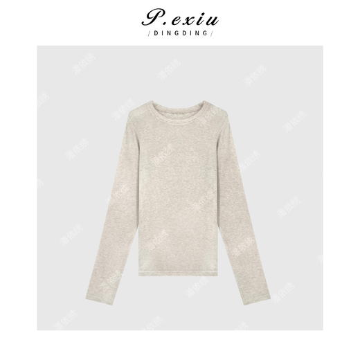 03-2潘依绣丁丁宠粉简约休闲圆领长袖打T恤Q6352 商品图0