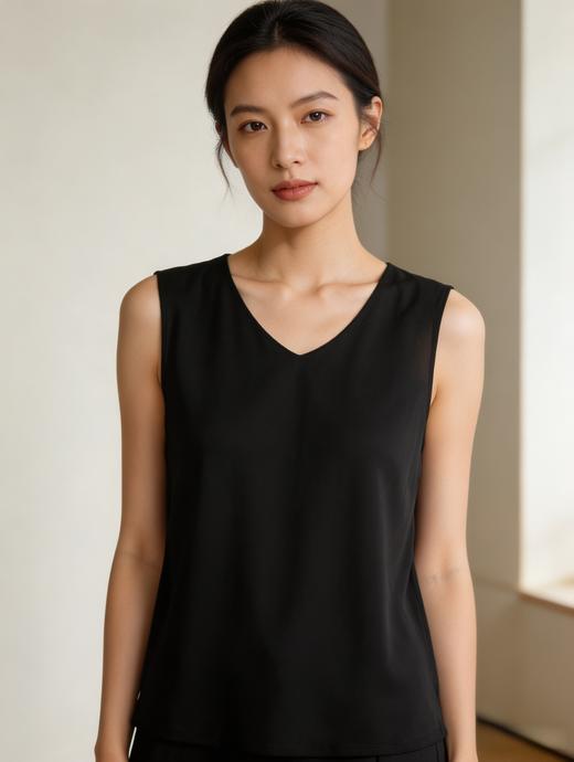 【醋酸砂洗平纹系列】SCHIESSER德国舒雅女士外穿打底随性多用途V领背心 31/27192V 商品图4