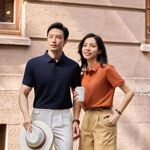 精织螺纹领40支双股长绒棉柔软透气凉感翻领上衣  XYD-7602 商品图6