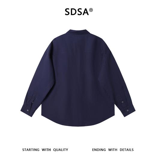SDSA男装2026新款高贵轻奢时尚纯色纽扣翻领长袖衬衫百搭简约衬衣 商品图4