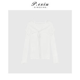 03-2潘依绣丁丁宠粉法式小围巾领两件套上衣Q93911