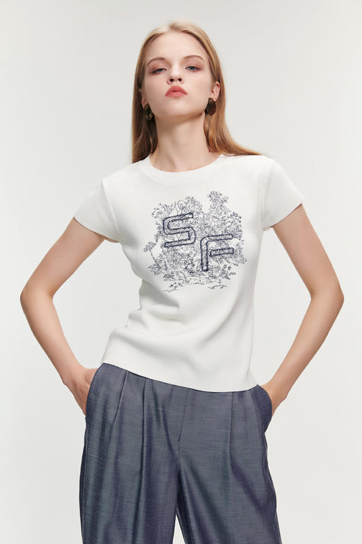 SAFICOO 时尚休闲 修身合体版型针织短袖 商品图1