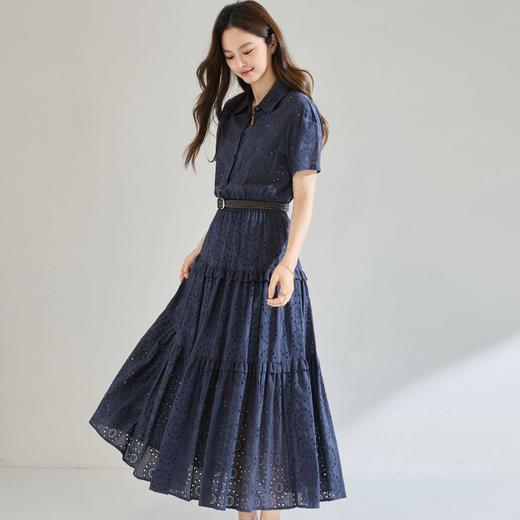 「高货sh」全新升级【铂金会员367/天猫499/差价132】(00542)洛诗琳气质镂空棉布绣花连衣裙2026春季新款法式茶歇裙女 商品图2