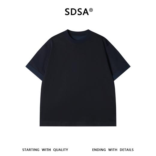 SDSA男装2026新款复古基础款上衣重磅撞色设计宽松短袖休闲T恤 商品图0