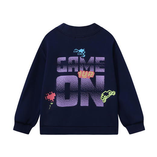 【MQD】童装男大童冬新款儿童学院风字母加绒加厚保暖内搭圆领卫衣 商品图1