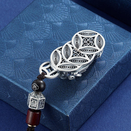 子佩集S999银花丝貔貅挂件【DBV1128】手把件仿古纯银钥匙扣2302 商品图5