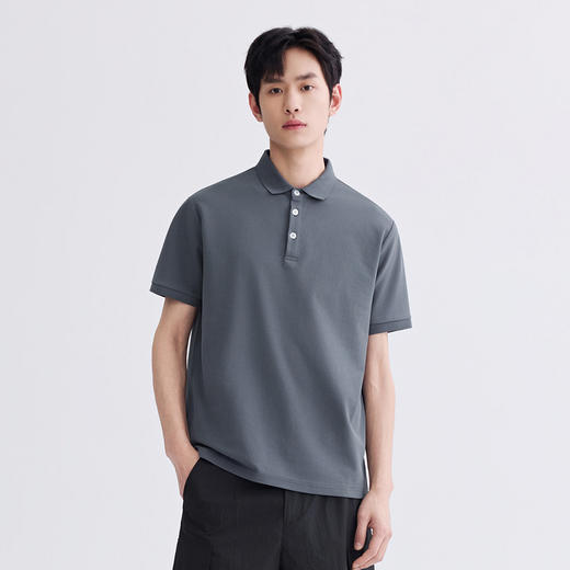 GXG男装【凉感透气】26夏季简约百搭日常通勤男式翻领短袖POLO衫K&C 商品图7