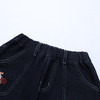 【MQD】童装女大童冬新款儿童加厚百搭裤子卡通刺绣加绒阔腿牛仔裤 商品缩略图2