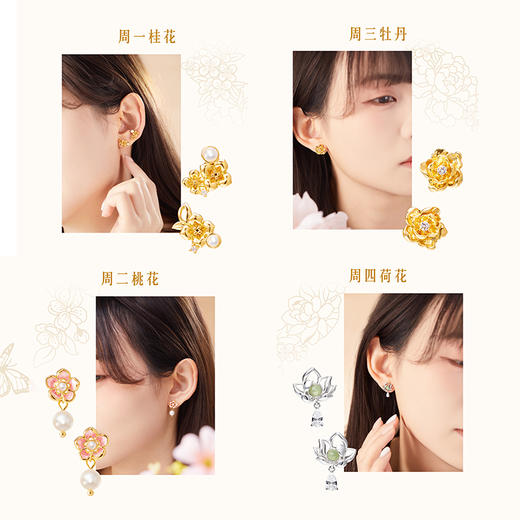 【故宫饰品】紫禁花语一周耳钉礼盒套装耳饰三八妇女节新婚生日礼物 商品图2