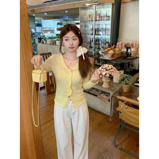 <曾小咸推荐>3.9现货秒杀 ！微信超特价！黄色木耳边针织衫 日常169.99 立减90 秒杀79.99！！ 商品图2