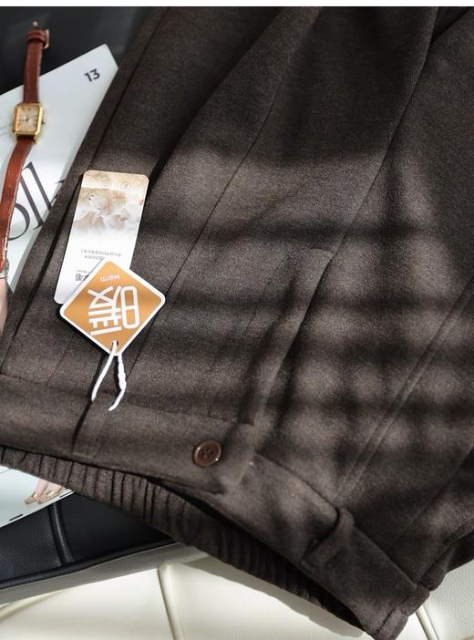 二店y 【3070】 醋酸羊毛毛呢裤 700g 柔软垂感直筒高腰阔腿裤 商品图6