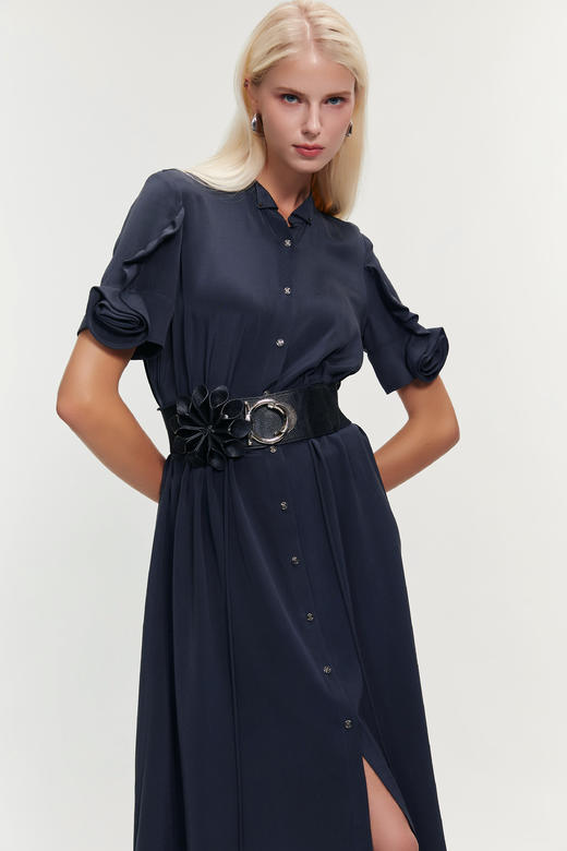 SAFICOO  优雅中式 气质款收腰式衬衫裙 商品图2