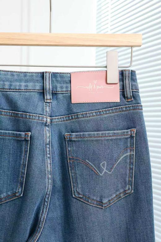 气质美腿复古微喇九分牛仔裤 商品图2