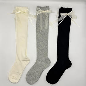 基础-简约蕾丝蝴蝶结竖条小腿袜子-纪念日百货门店同款169643781