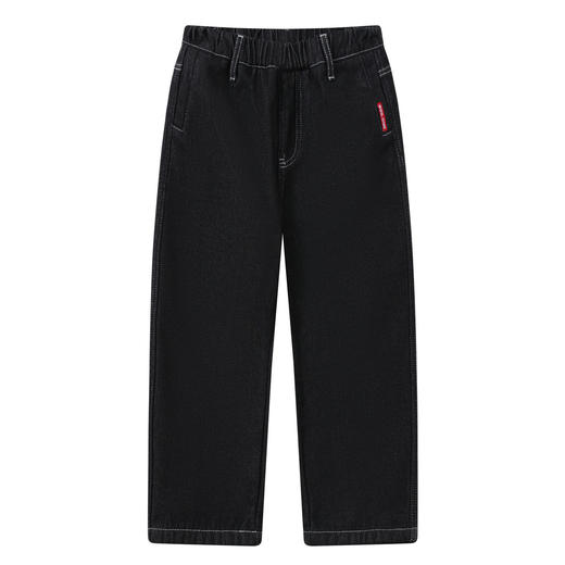 【MQD】童装男大童冬季新款儿童学院加绒加厚防褪色保暖直筒牛仔裤 商品图1