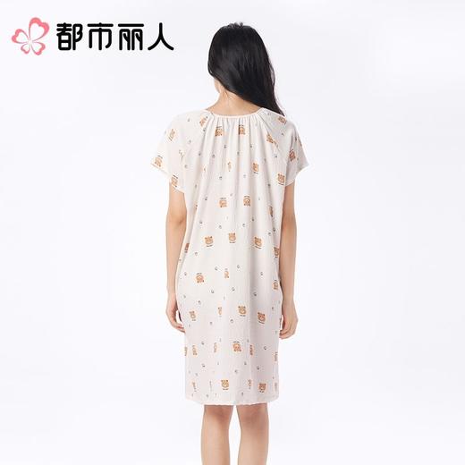 都市丽人睡衣女士睡衣薄家居服软绵绵印花睡衣女士软绵绵短袖裙女装睡裙LHC9A5 商品图2