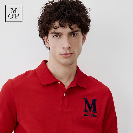 Marc O'Polo/MOP 夏季新款休闲字母绣花短袖宽松透气通勤Polo衫男 商品图1