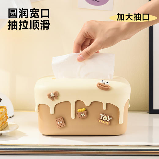 设计师推荐！【奶油风纸巾盒！下单送配件】多巴胺纸巾盒 家用高奢感客厅卫生间桌面弹簧升降纸巾盒 创意抽纸盒子 商品图2