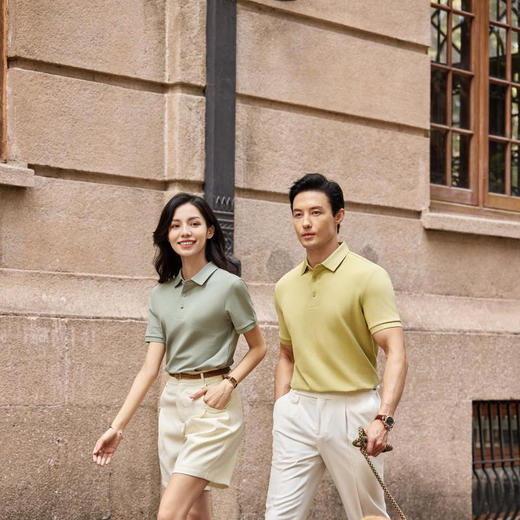 精织螺纹领40支双股长绒棉柔软透气凉感翻领上衣  XYD-7602 商品图2